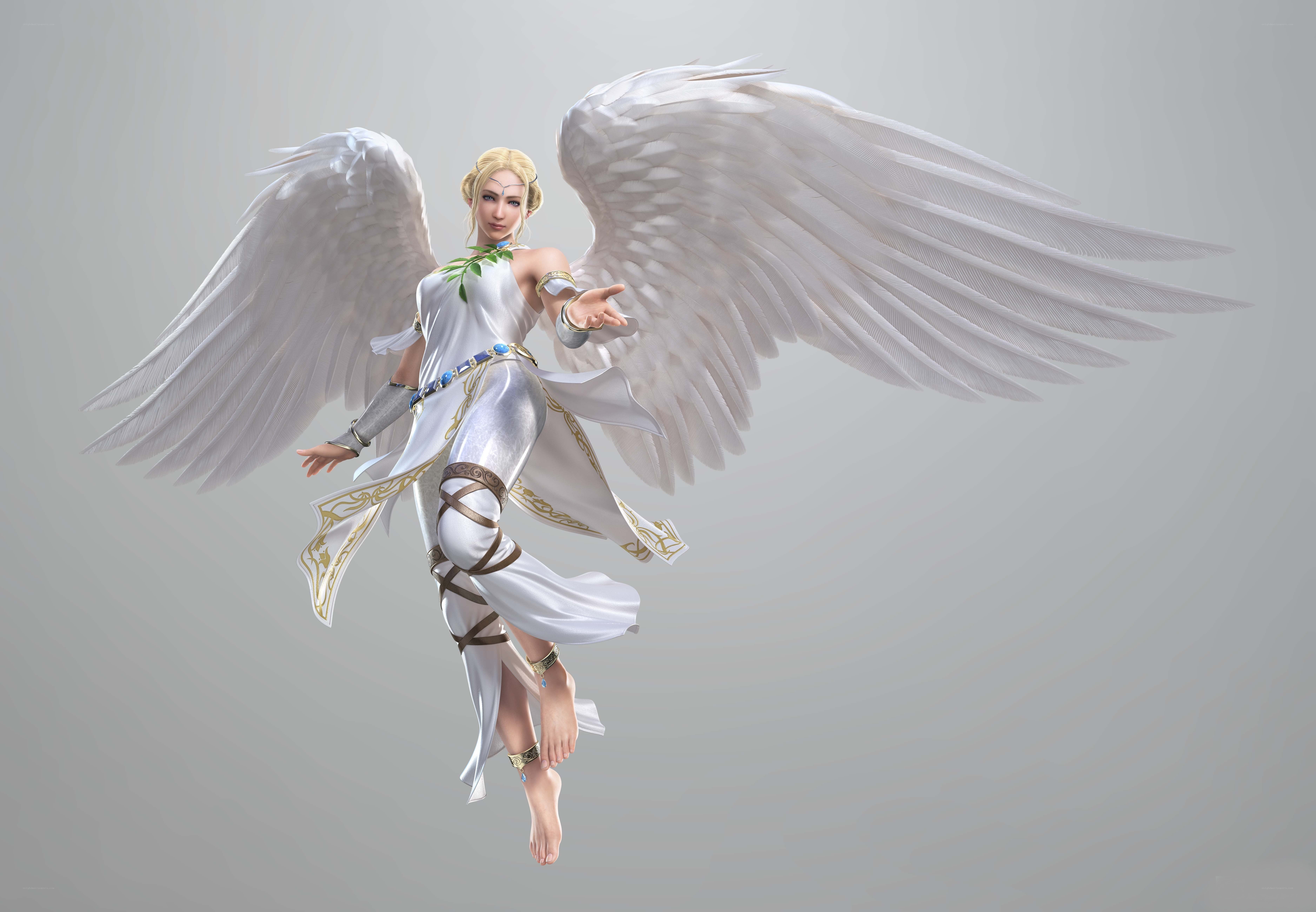 angelic warrior with white wings