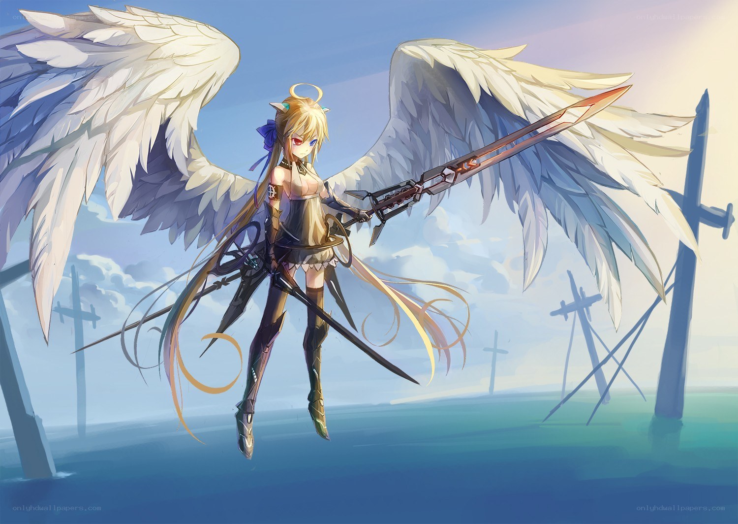 angelic warrior with wings