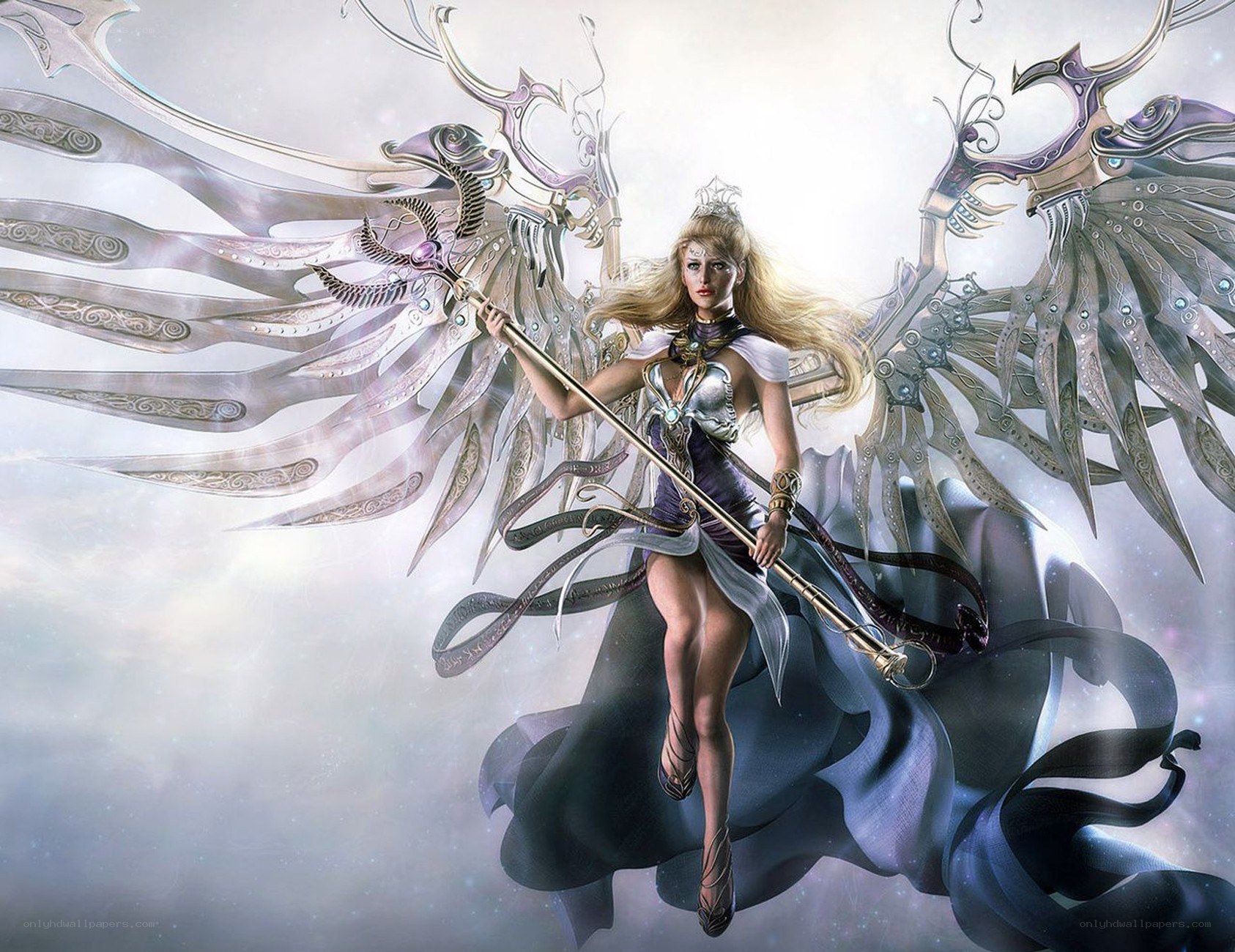angelic warrior with wings