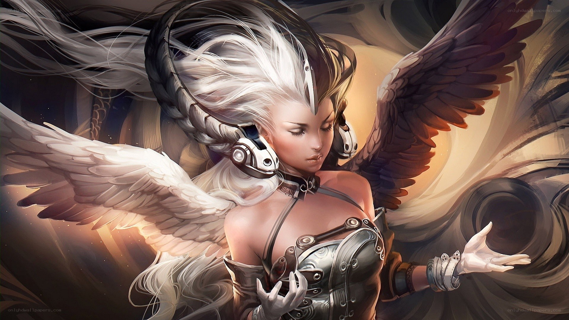 angelic warrior with wings