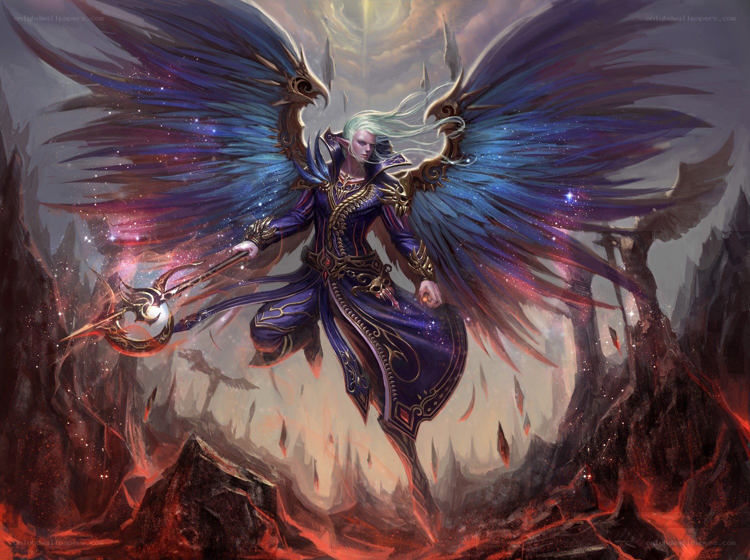 angelic warrior with wings