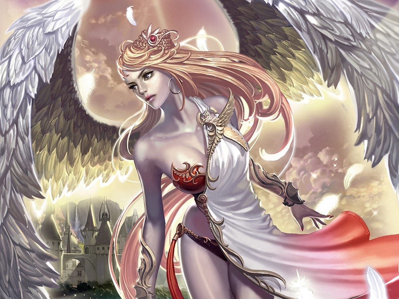 angelic warrior with wings