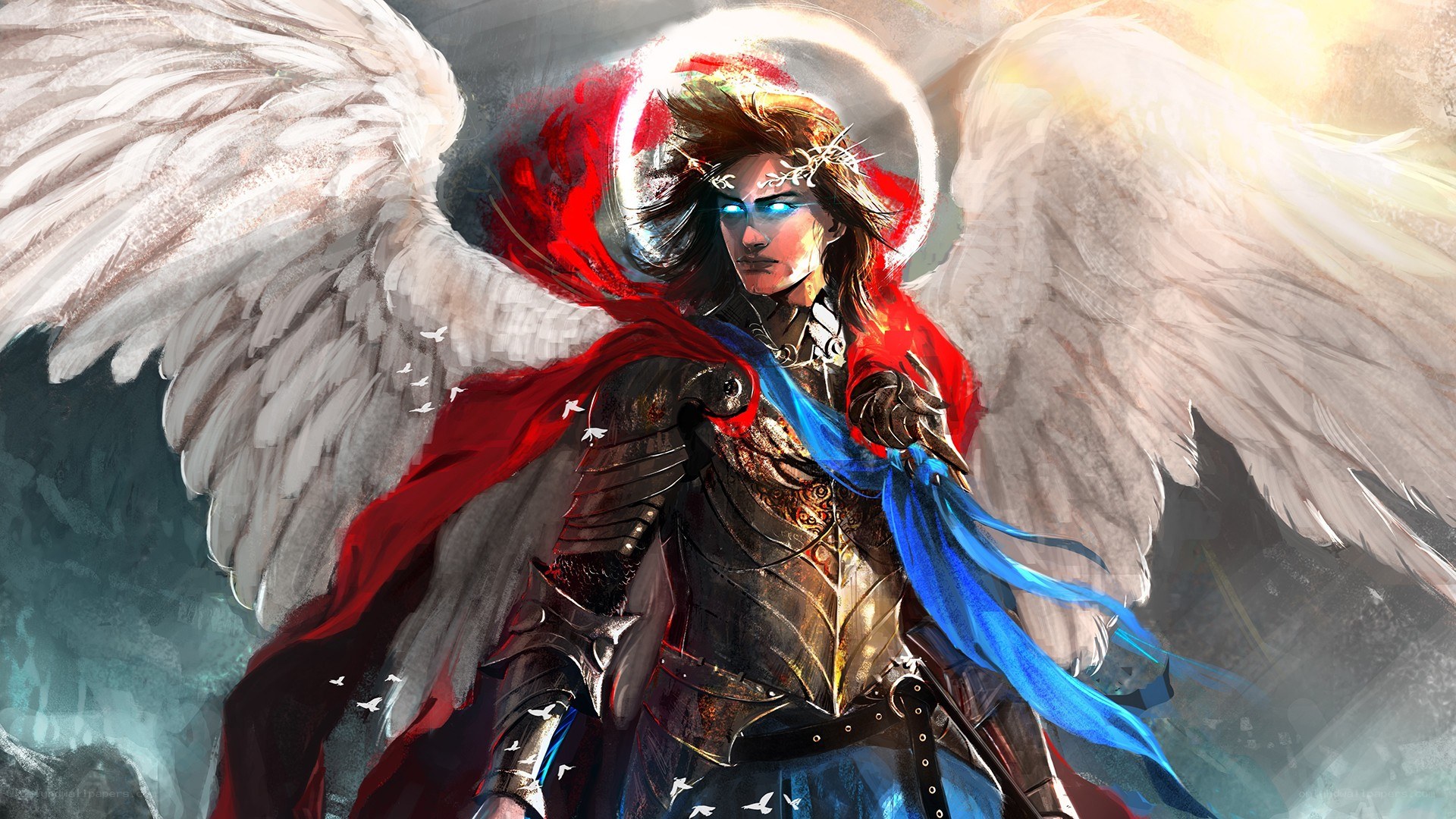 angelic warrior with wings