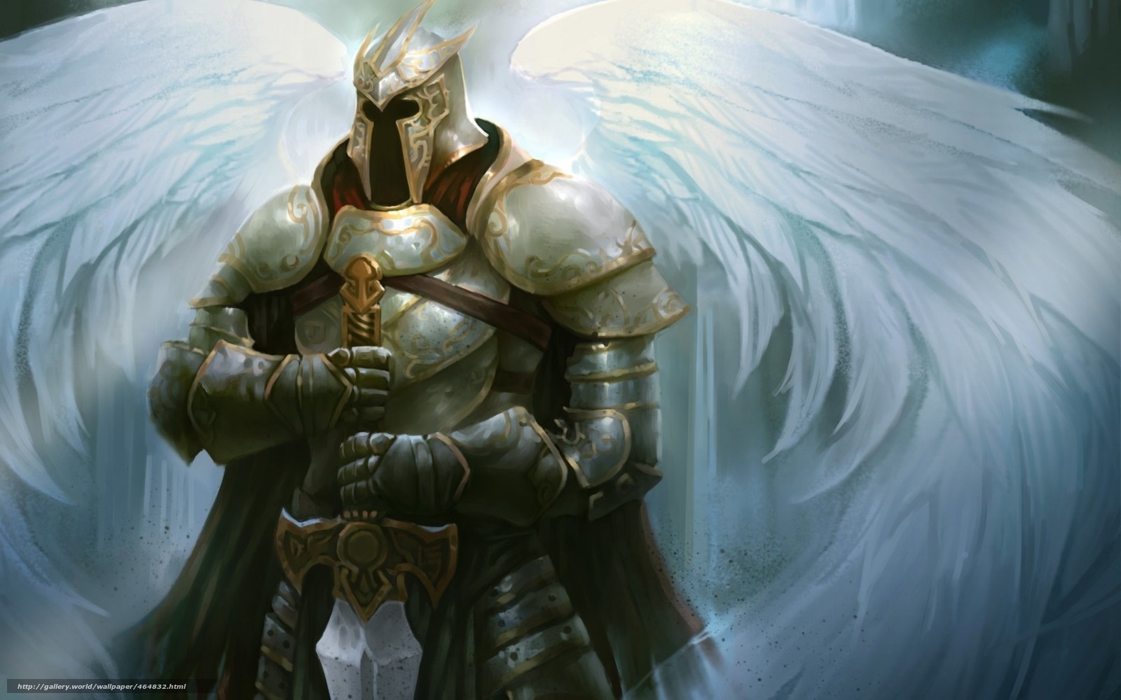 angelic warrior with wings