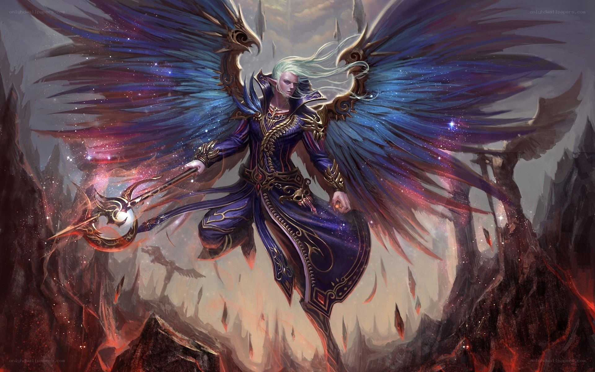 angelic warrior with wings