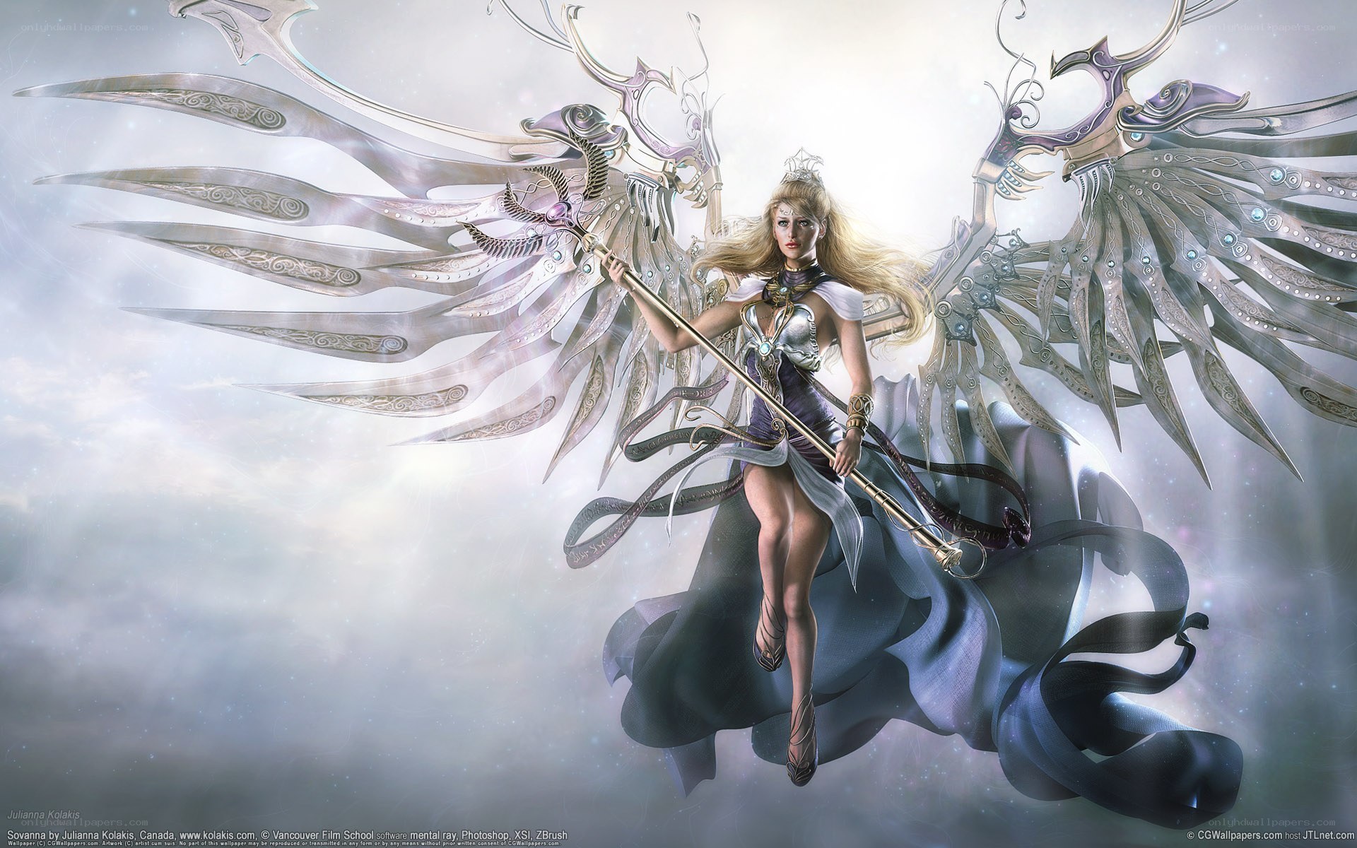 angelic warrior with wings