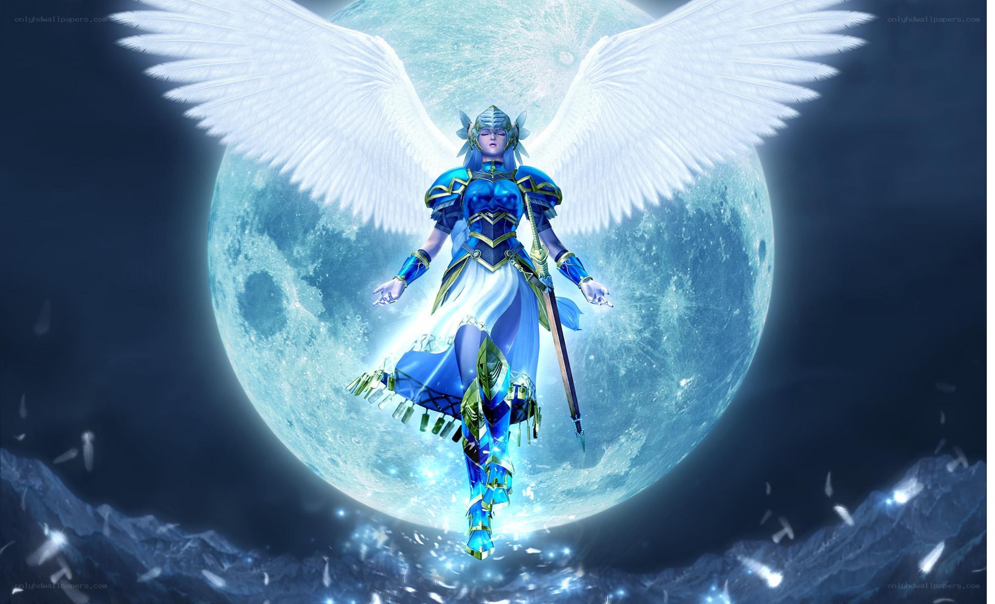 angelic warrior with wings