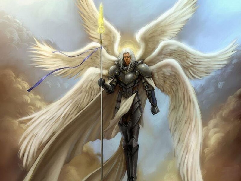 angelic warrior with wings
