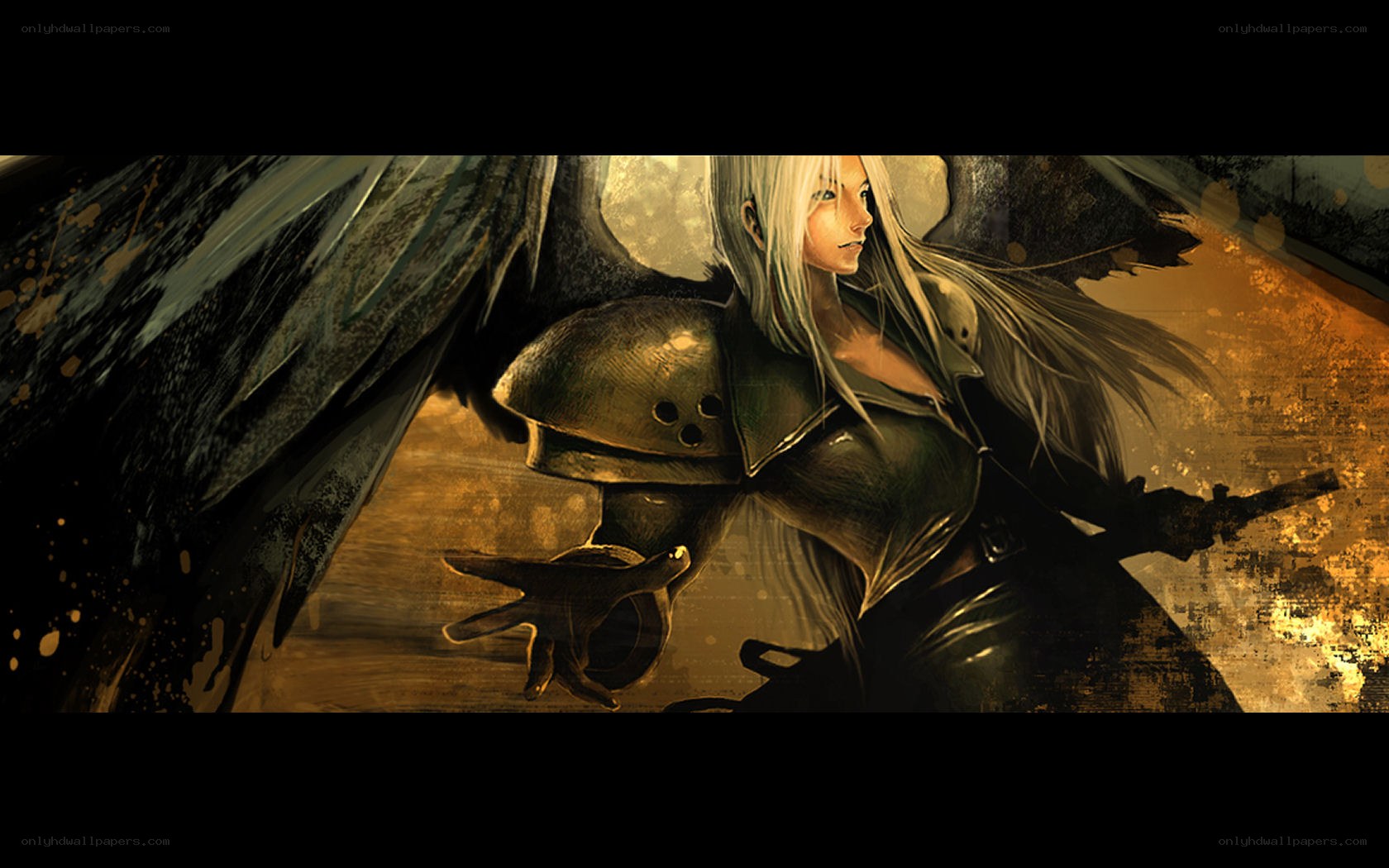 angelic warrior with wings