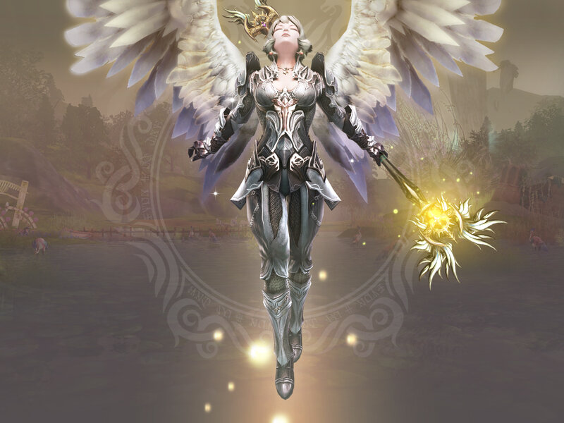 angelic warrior with wings