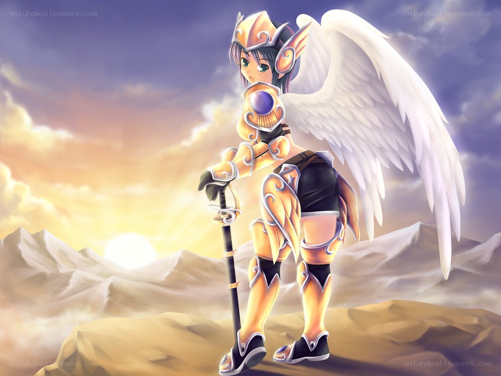 angelic warrior with wings