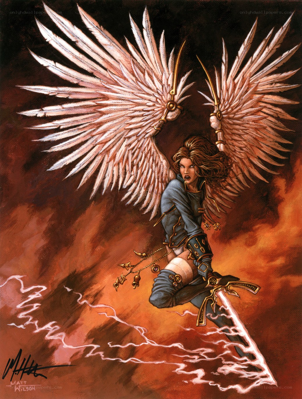 angelic warrior with wings