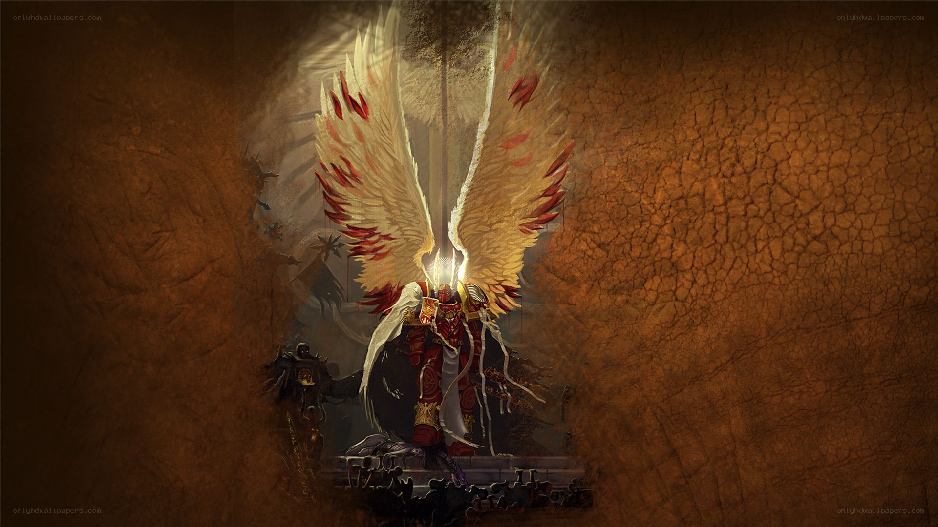 angelic warrior with wings