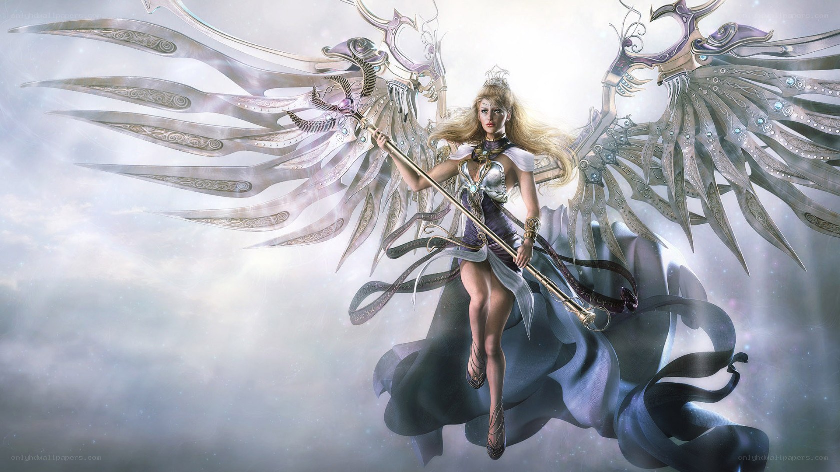 angelic warrior with wings