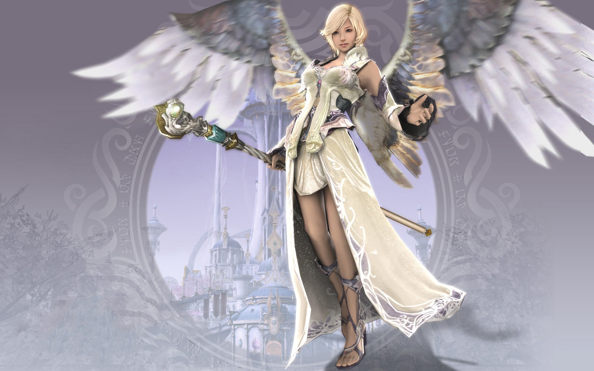 angelic warrior with wings