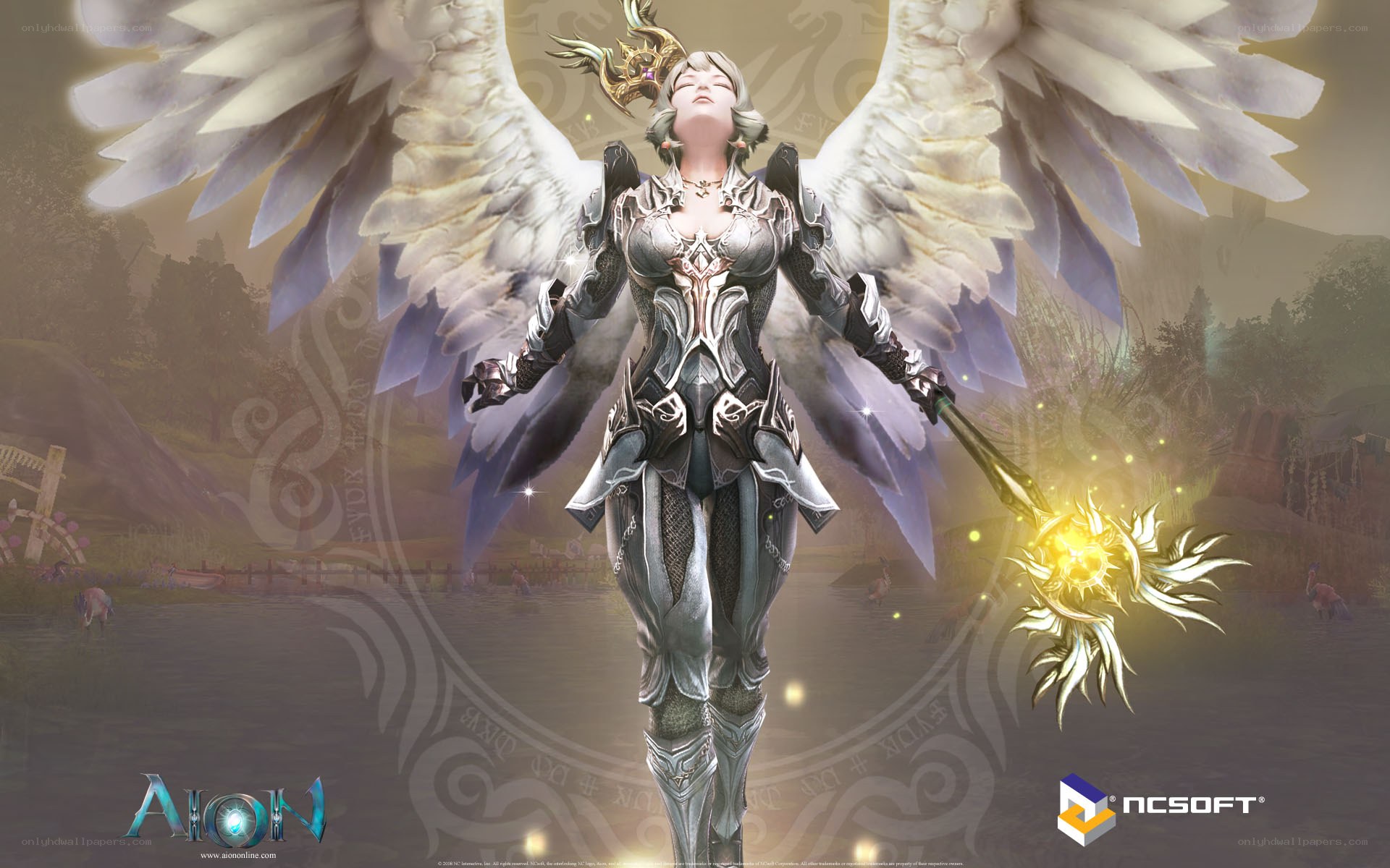 angelic warrior with wings