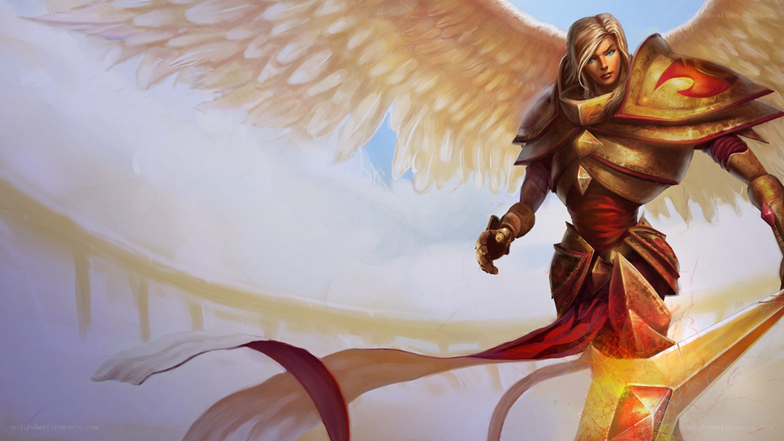 angelic warrior with wings