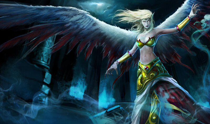 angelic warrior with wings
