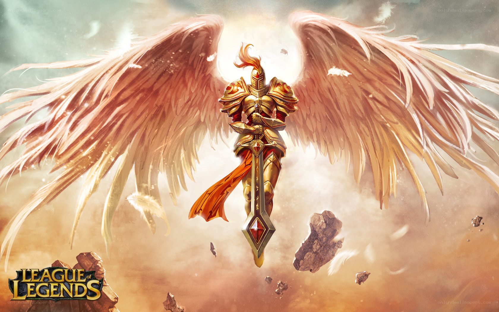 angelic warrior with wings