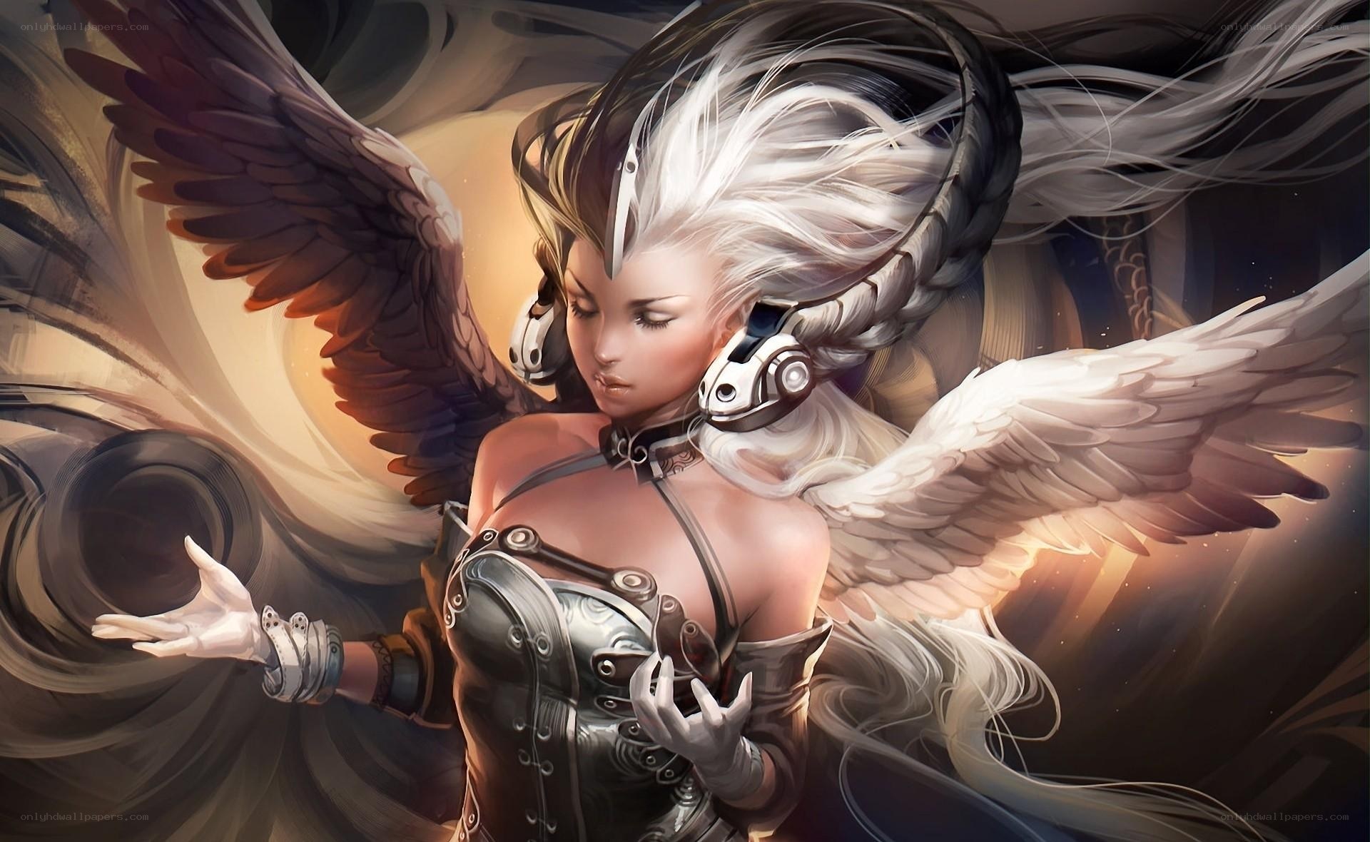angelic warrior with wings