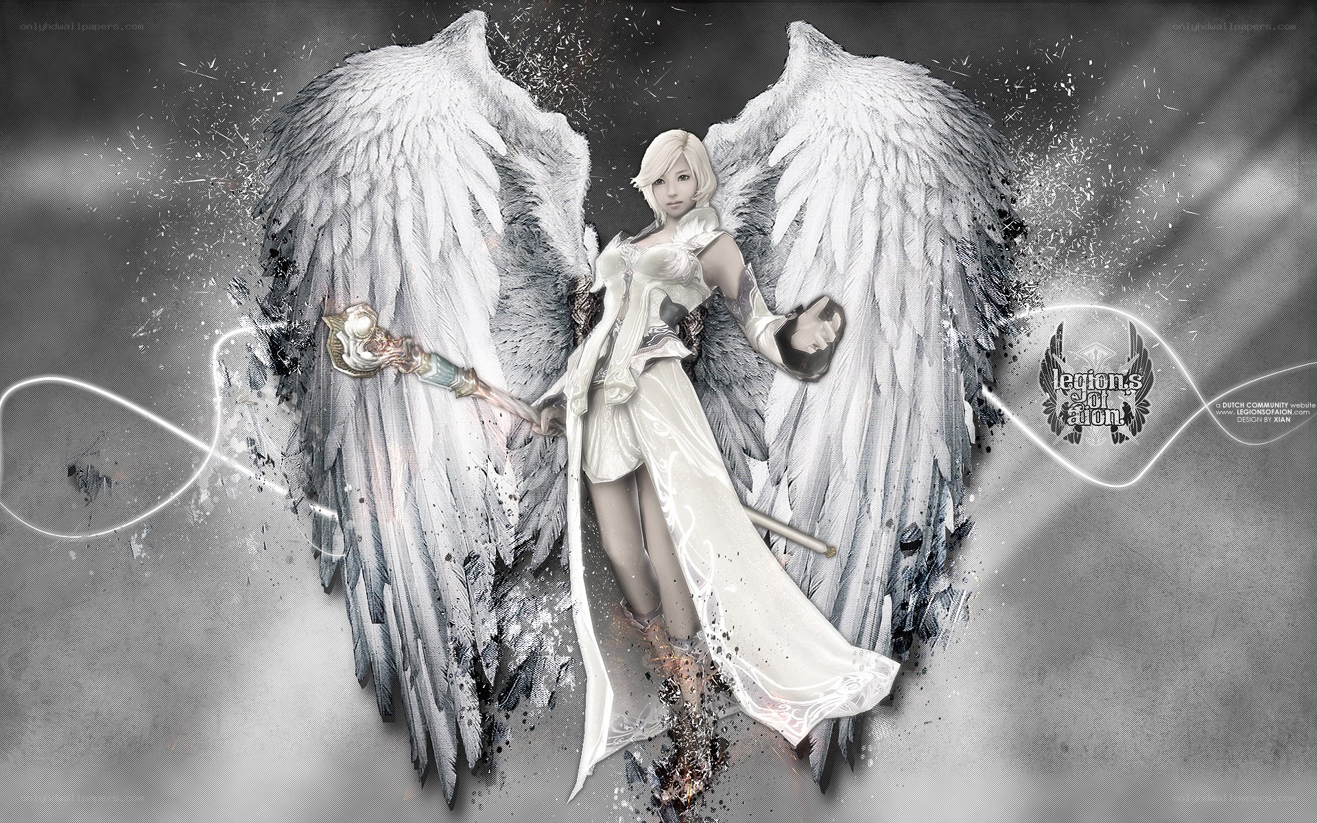 angelic warrior with wings