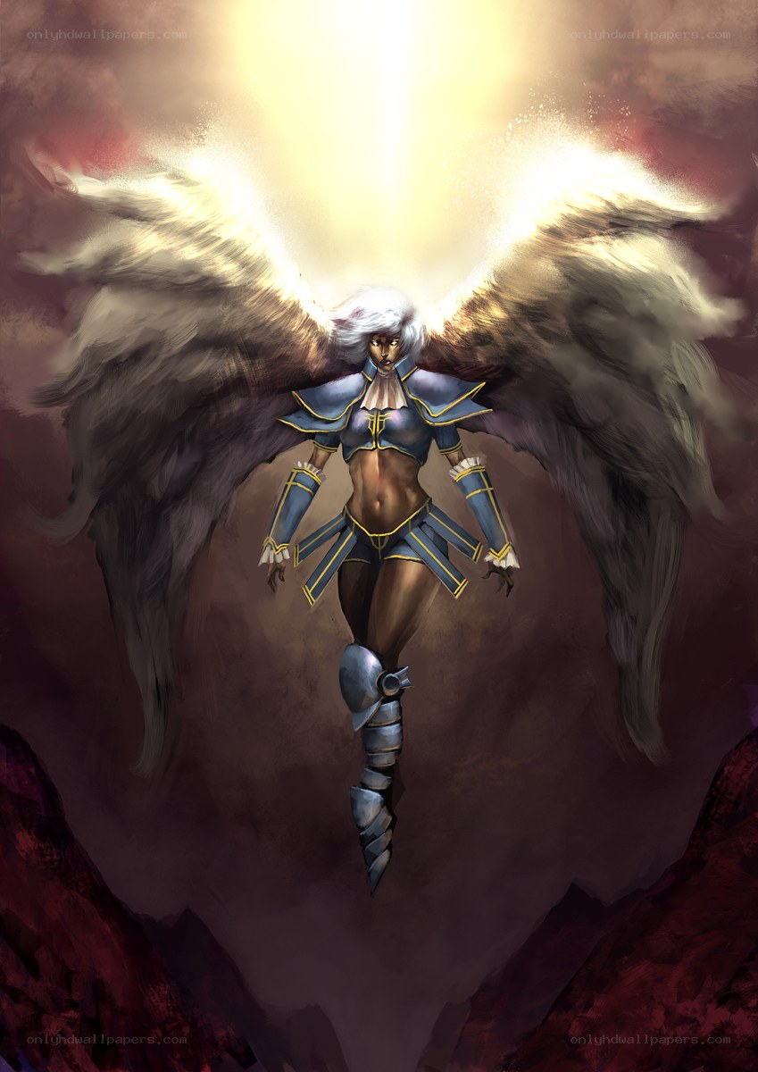 angelic warrior with wings