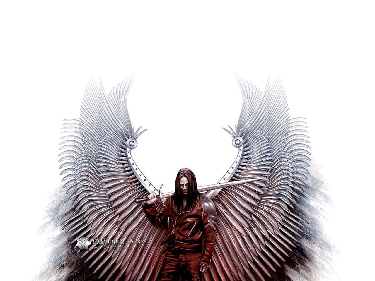 angelic warrior with wings