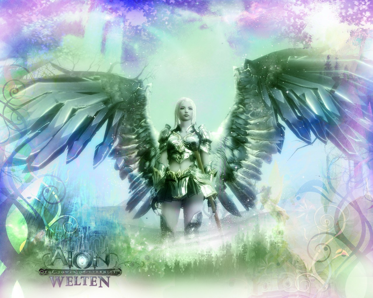 angelic warrior with wings