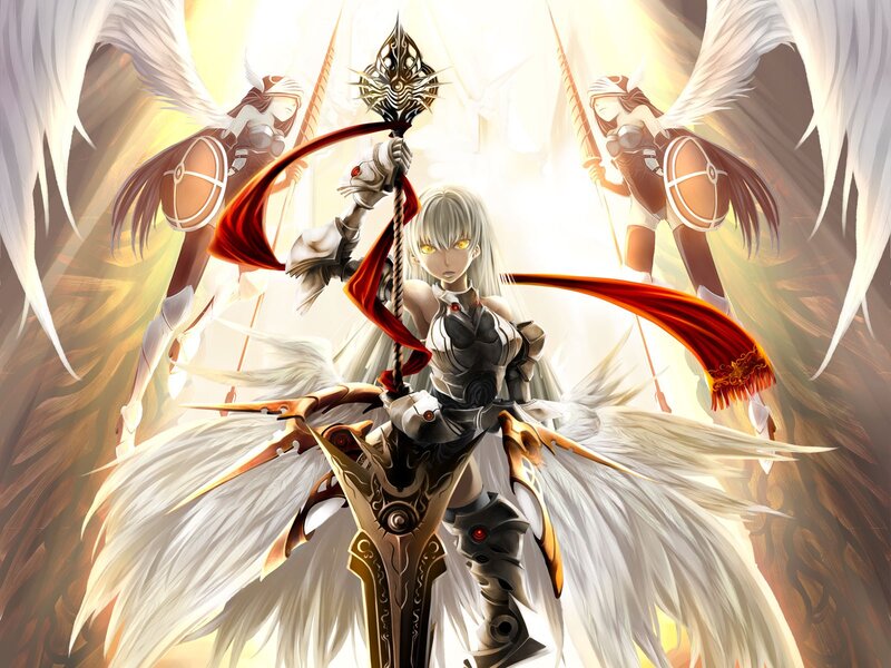 angelic warrior with wings