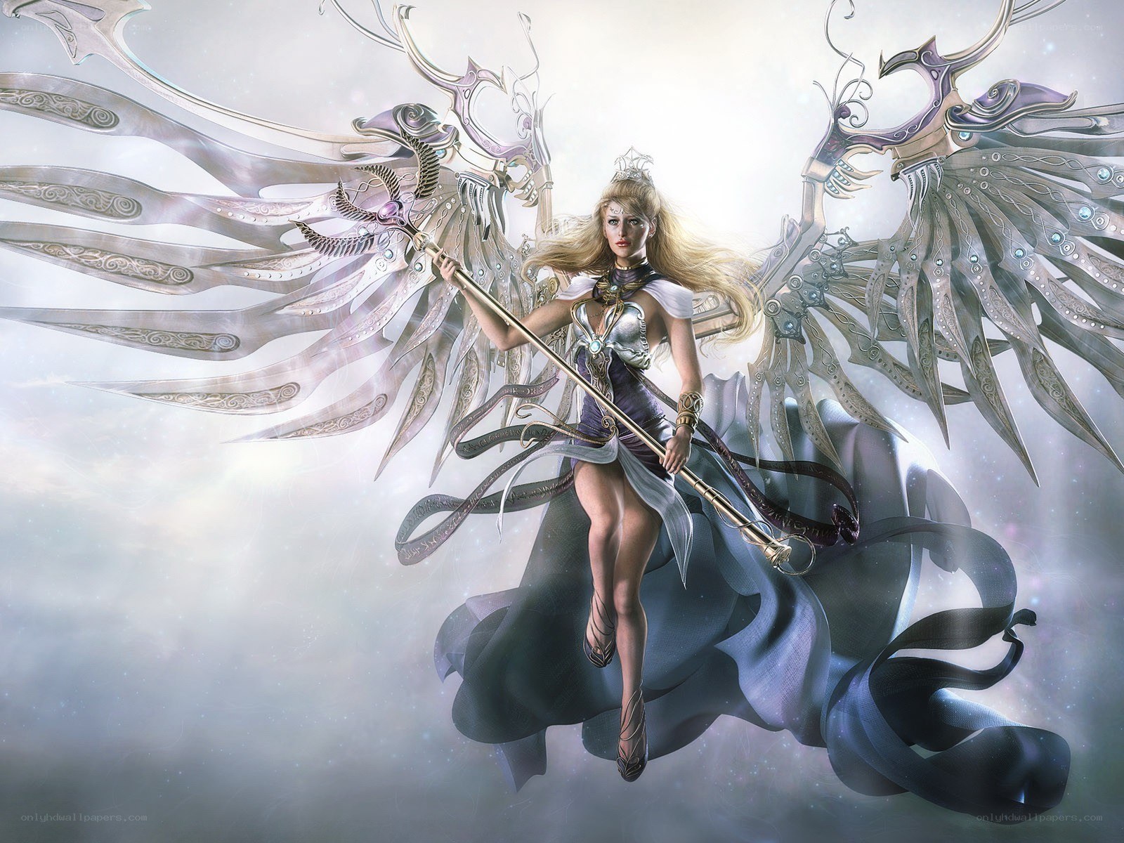 angelic warrior with wings