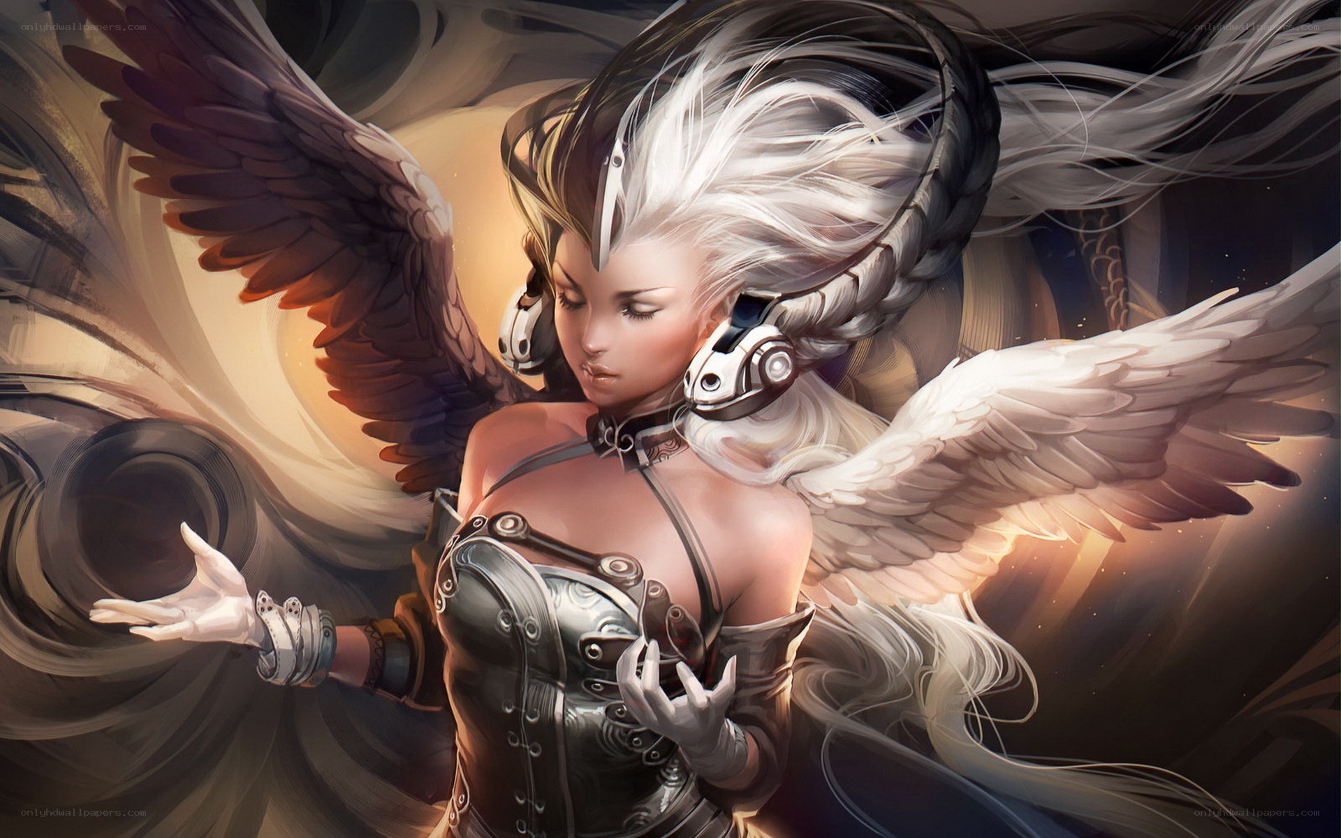 angelic warrior with wings