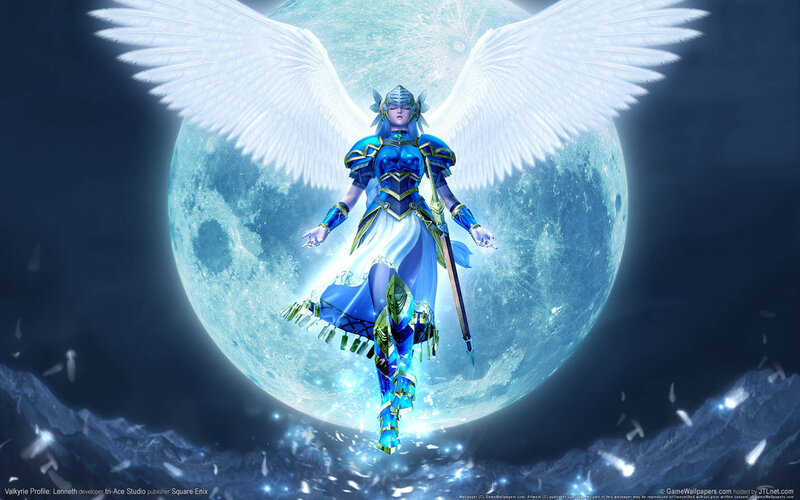 Angelic Warrior with Wings — Blue, Dramatic, Night, Digital Art, Moon, Sword
