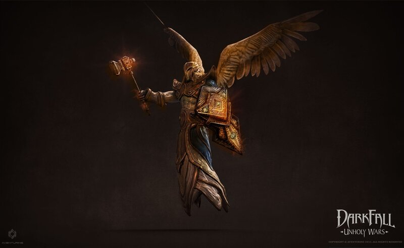 Angelic Warrior with Wings — Brown, Dramatic, 3d Render