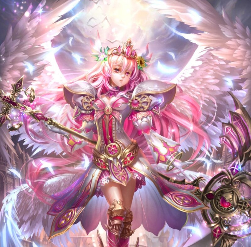 Angelic Warrior with Wings — Pink