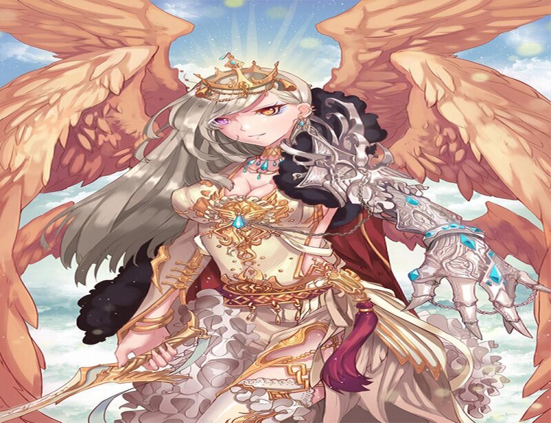 Angelic Warrior with Wings — White, Dramatic, Afternoon