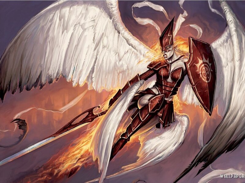Angelic Warrior with Wings — White, Dramatic, Digital Art, Sword, Shield