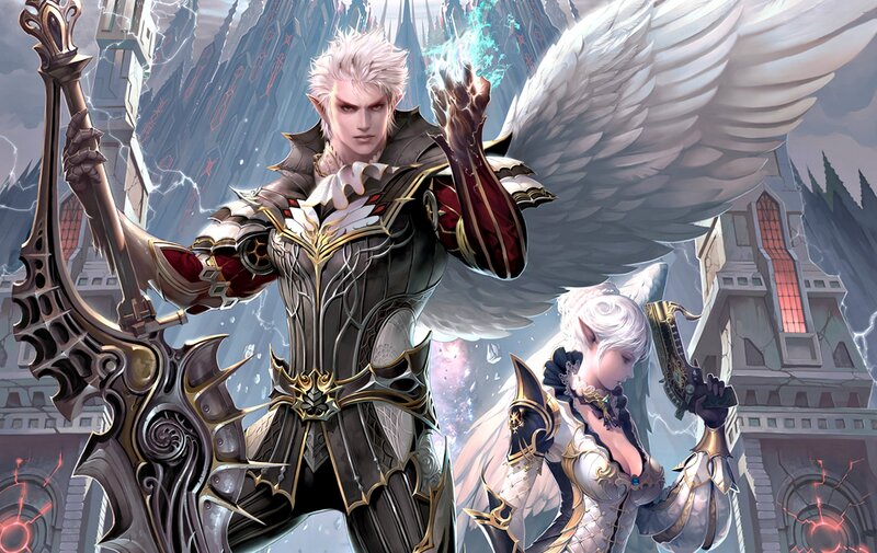 Angelic Warrior with Wings — White, Dramatic, Digital Art, Woman