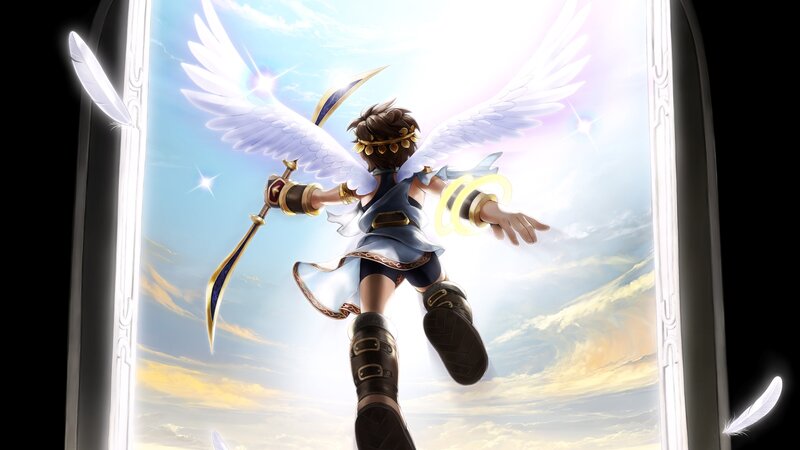 Angelic Warrior with Wings — White, Dramatic, Sunset, Digital Art, Sword