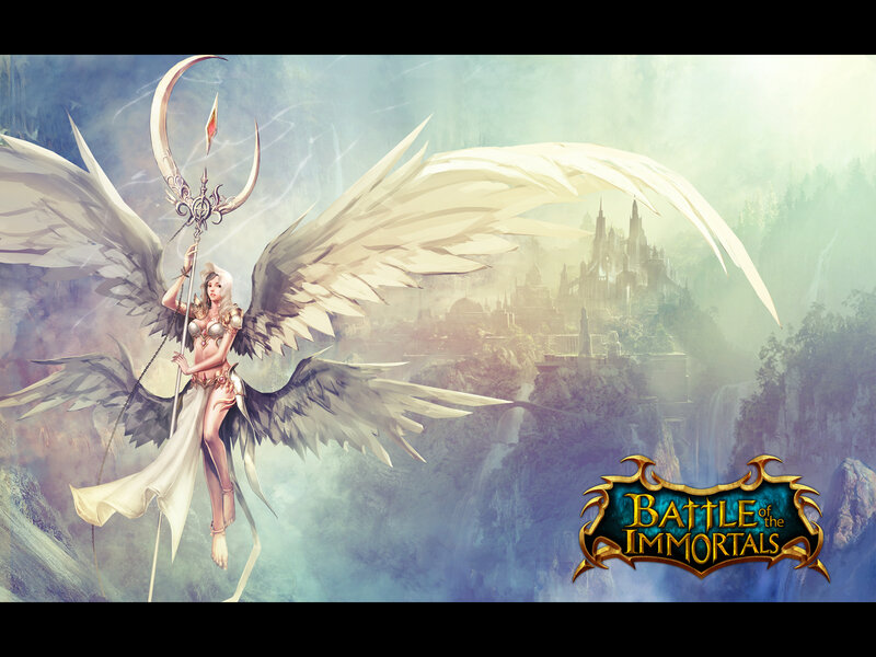 Angelic Warrior with Wings — White