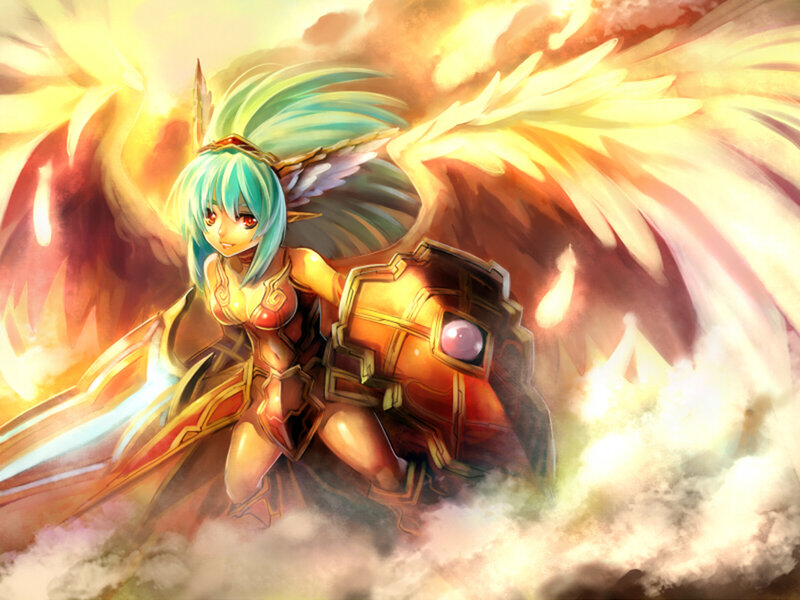Angelic Warrior with Wings — Yellow