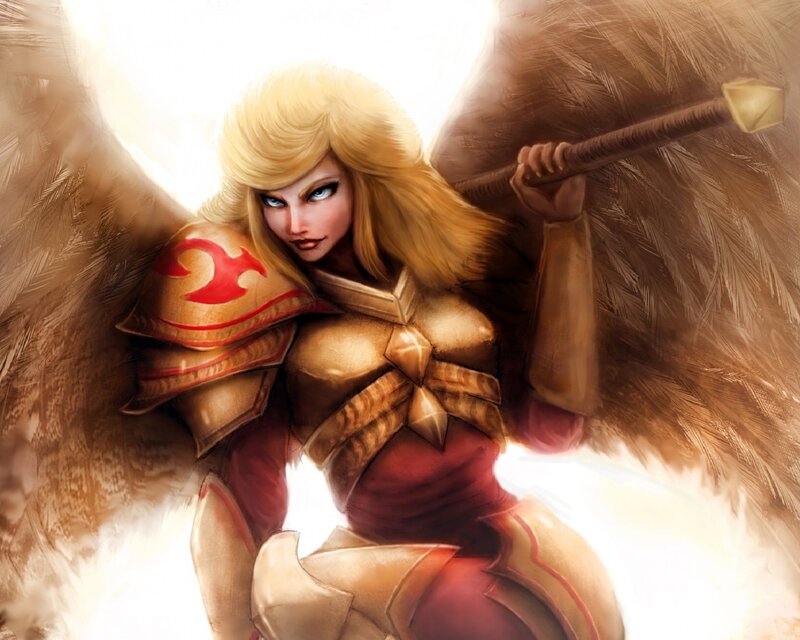 Angelic Warrior Woman — Gold