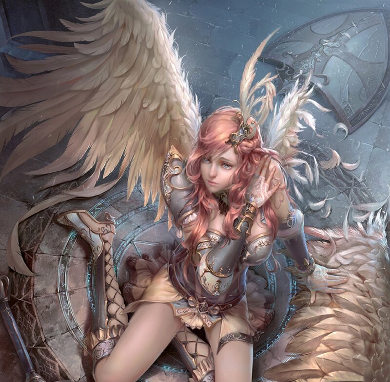 Angelic Warrior Woman — Pink