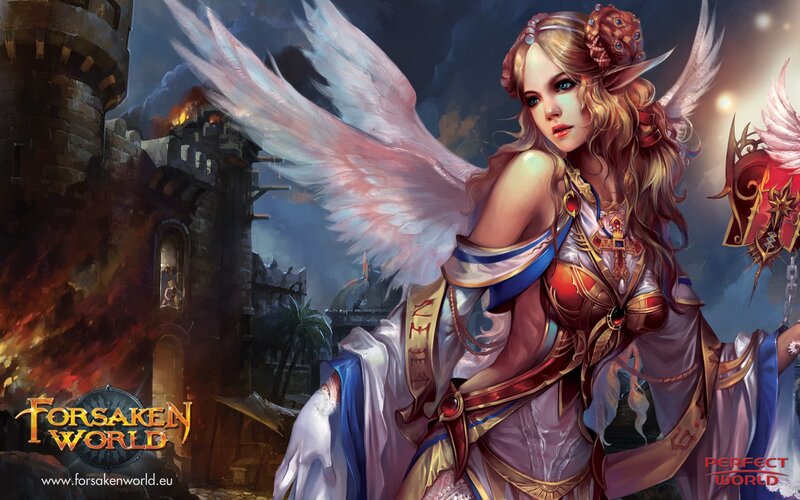 Angelic Warrior Woman — Purple, Dramatic, Night