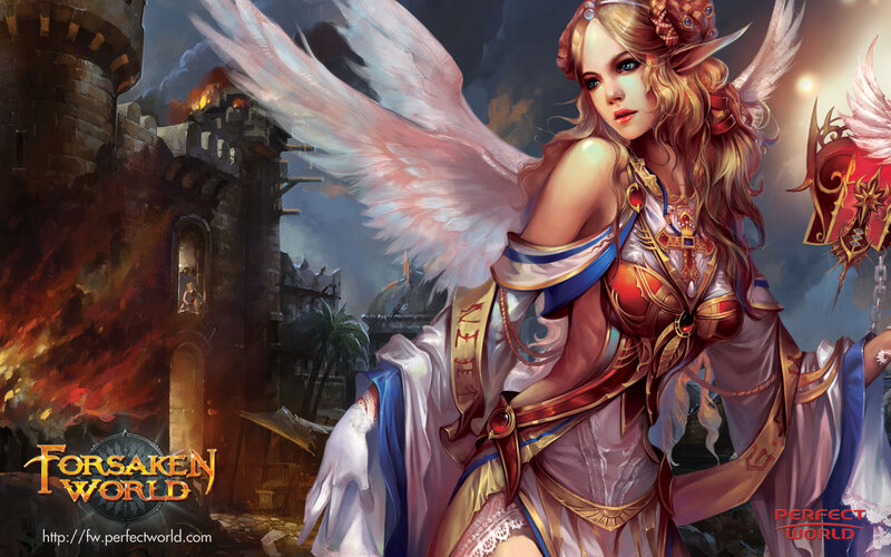 Angelic Warrior Woman — White, Dramatic, Night, Digital Art, Castle