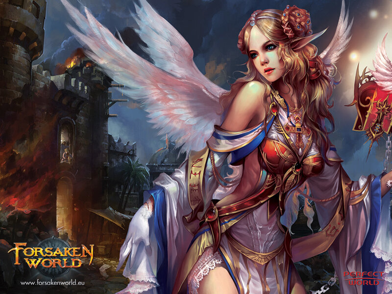 Angelic Warrior Woman — White
