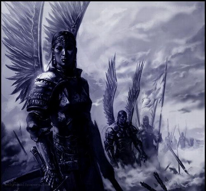 angelic warriors in battle