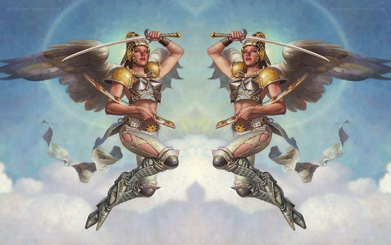 angelic warriors in flight