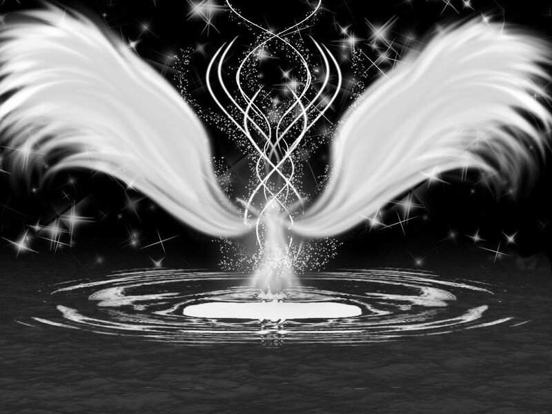angelic wings and light