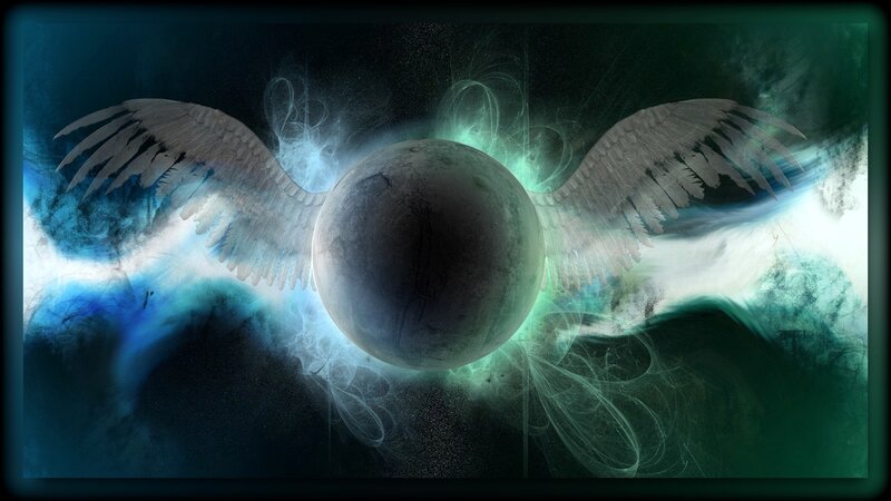 angelic wings in space