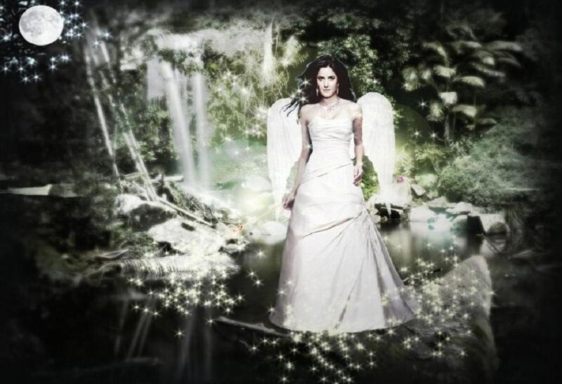 angelic woman in forest